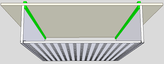 Lüftungsdecke PVC/PS/PVC